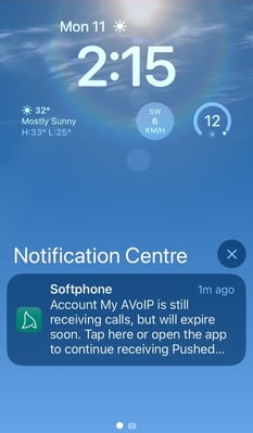 iOS Acrobits Softphone push server almost expired notifications