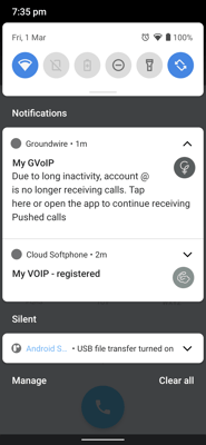 Android Groundwire push server expired notifications